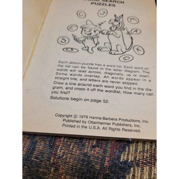 Vintage Hanna Barbara's Jetsons Word Search - Picture 2 of 5